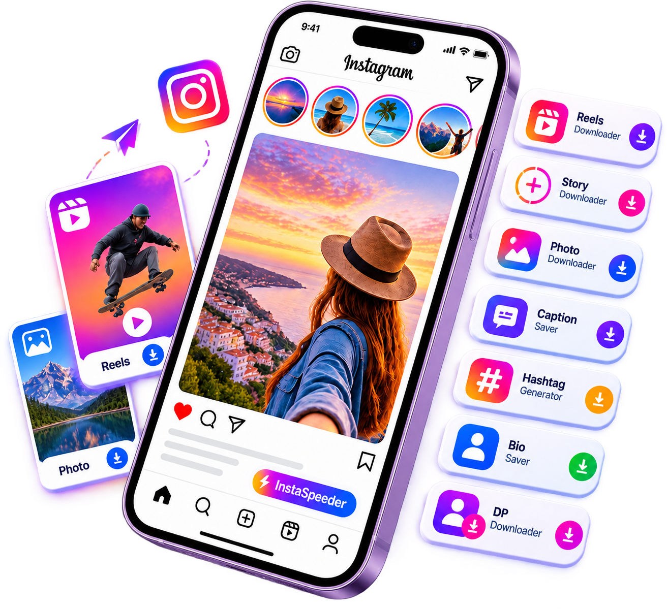 Outils Instagram gratuits pour Reels, Stories, photos, légendes, hashtags et profils