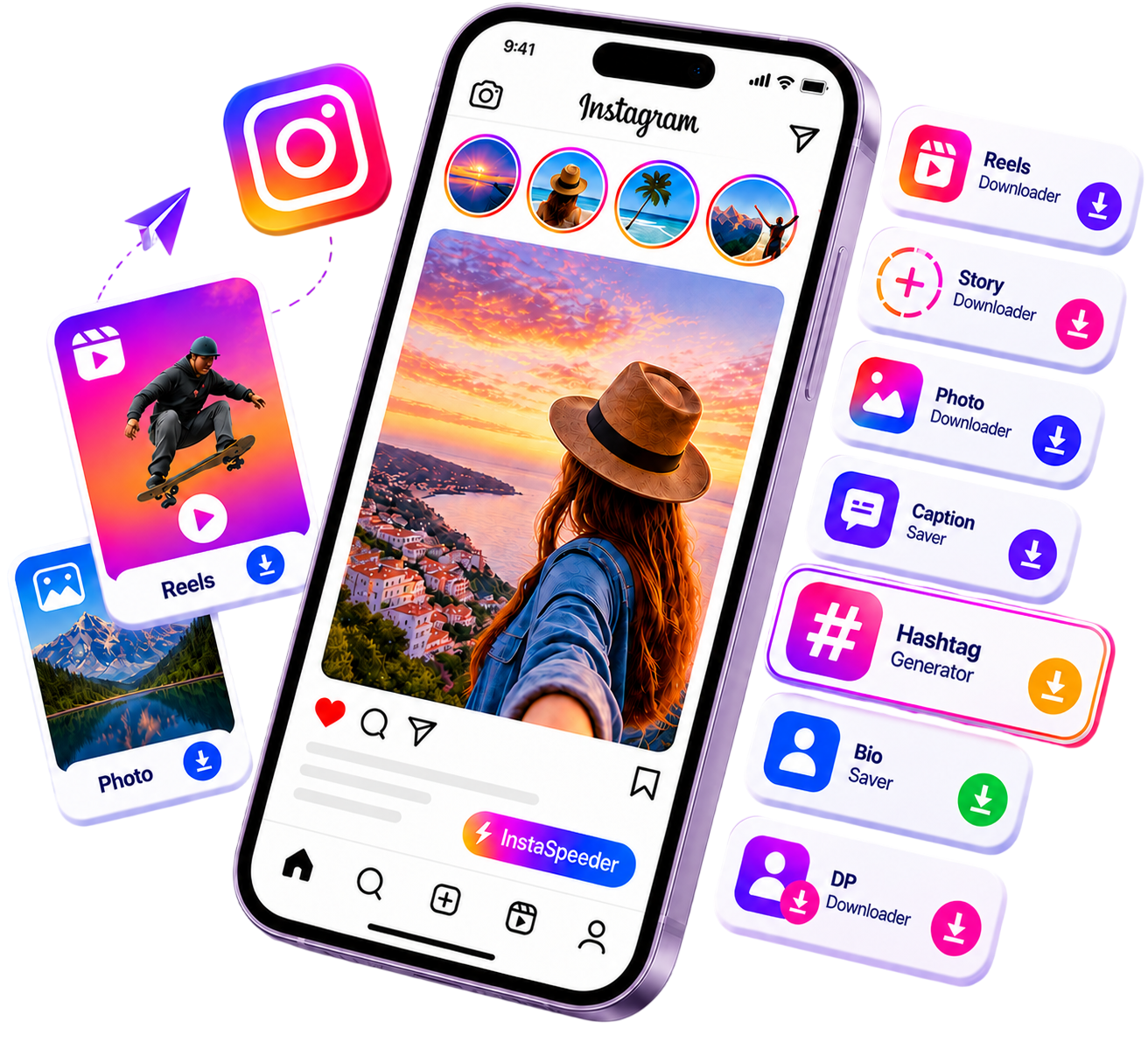 Instagram Hashtag Generator app mockup