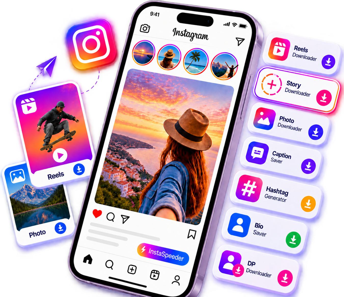 Preview of the Instagram Story downloader on mobile